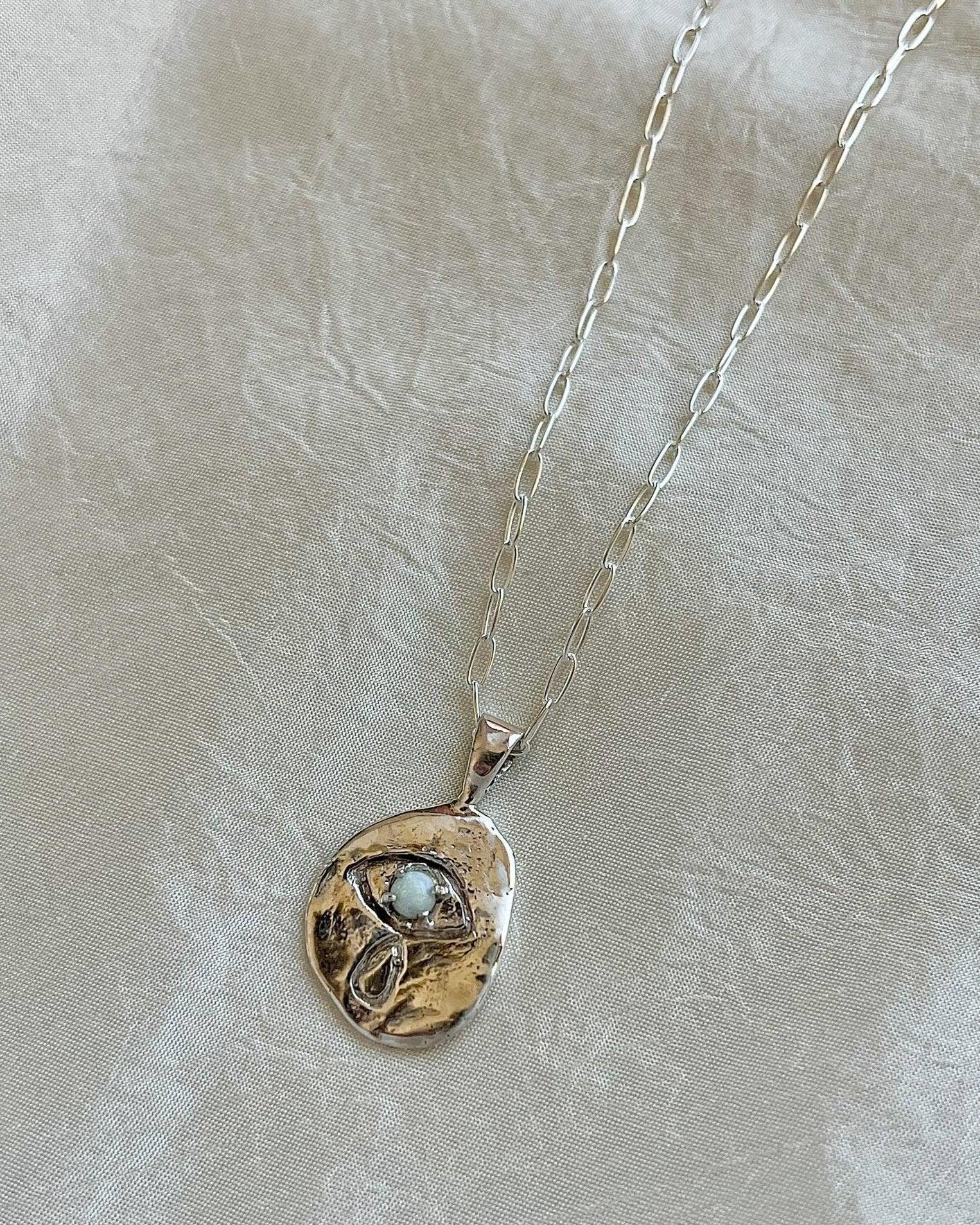 Crying Eye Silver Opal Necklace - Dea Dia