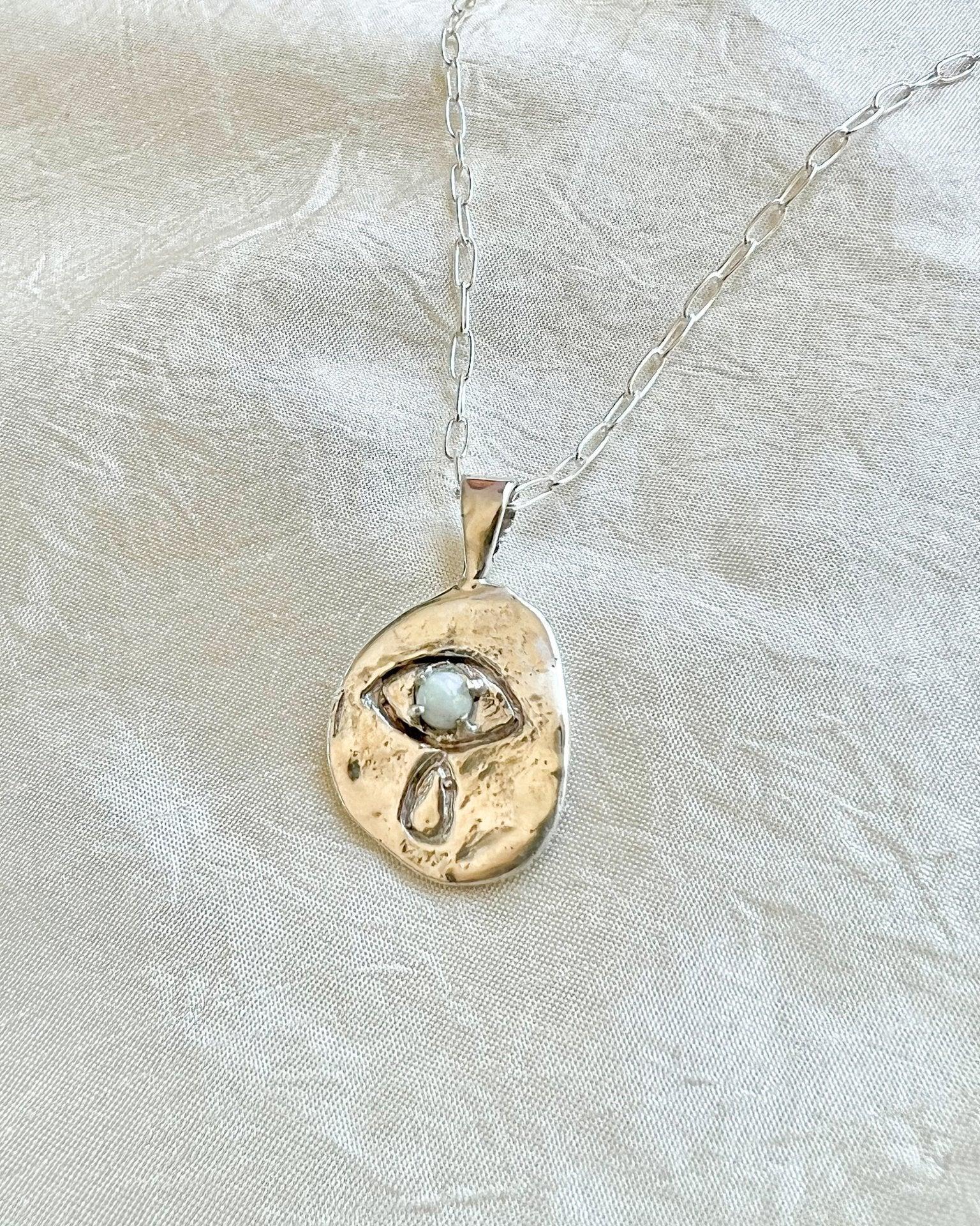 Crying Eye Silver Opal Necklace - Dea Dia