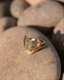 Eros Gold Heart Signet Ring - Gold Heart Ring - Dea Dia