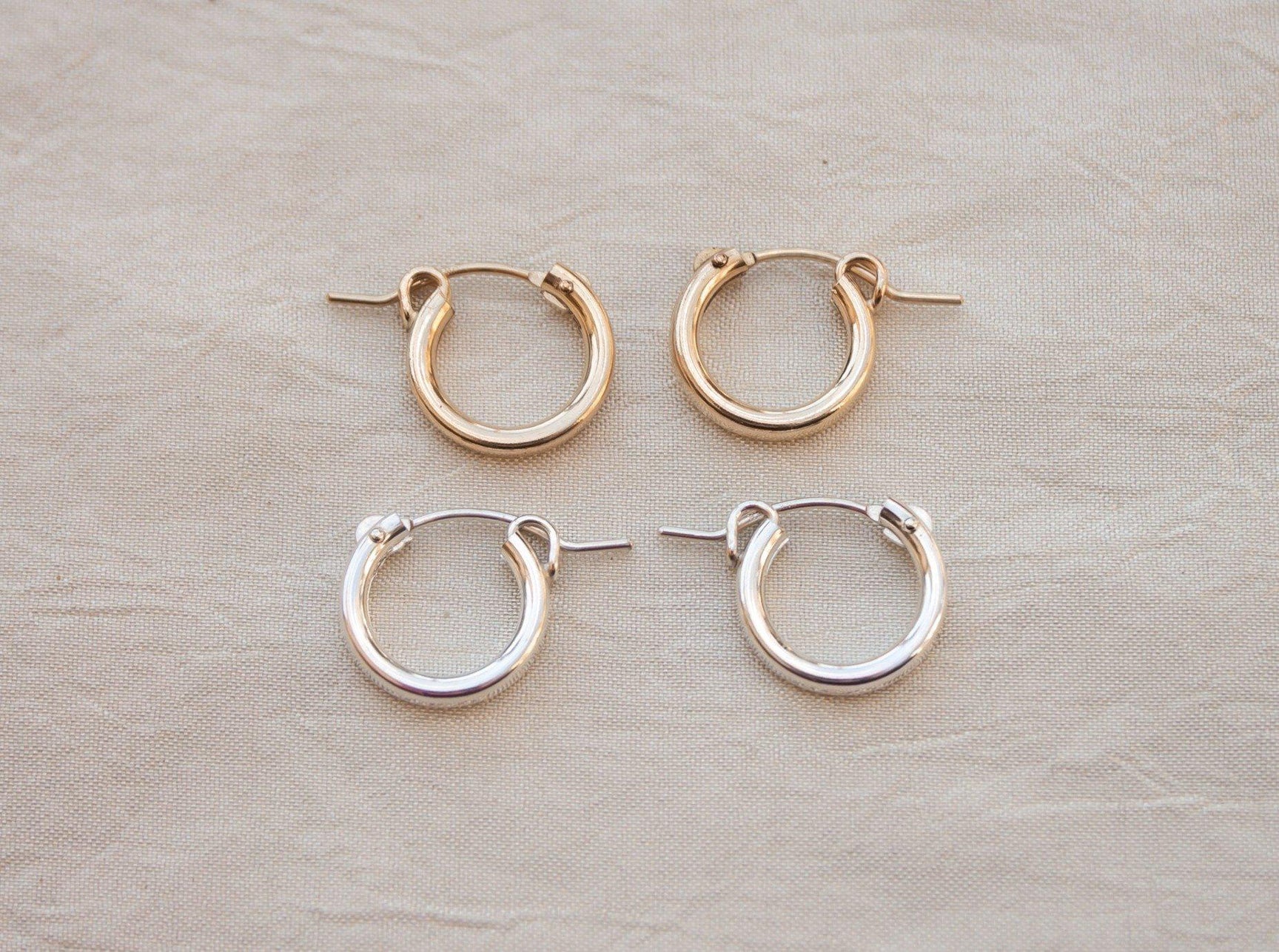 Everyday Gold and Silver Click Hoop Earrings – Dea Dia