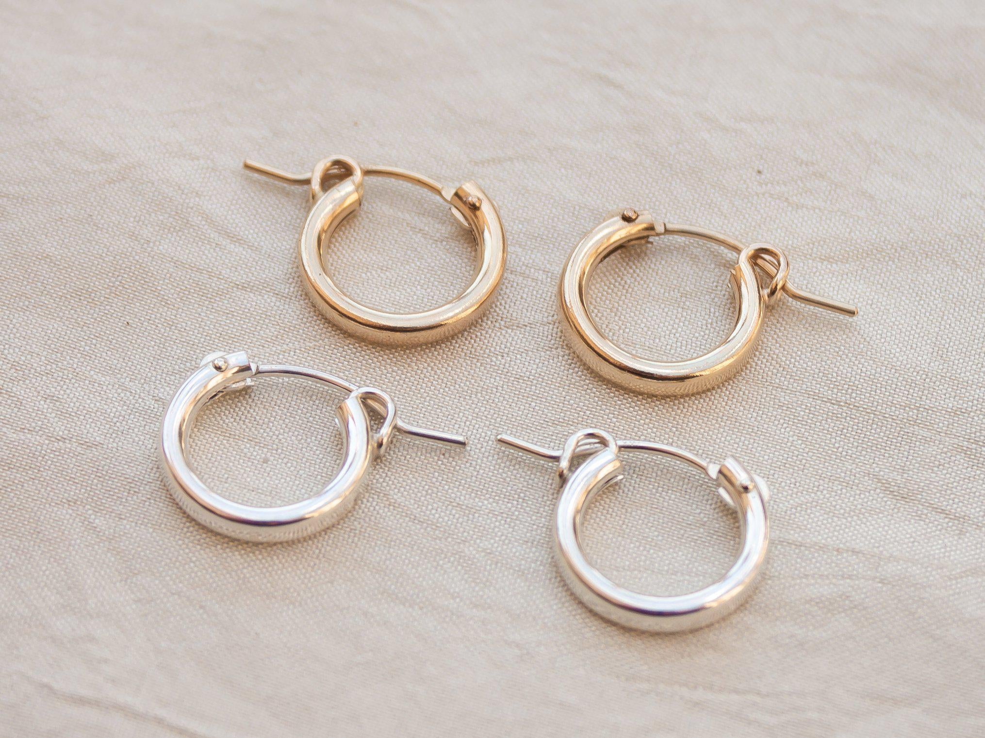 Everyday Gold and Silver Click Hoop Earrings – Dea Dia