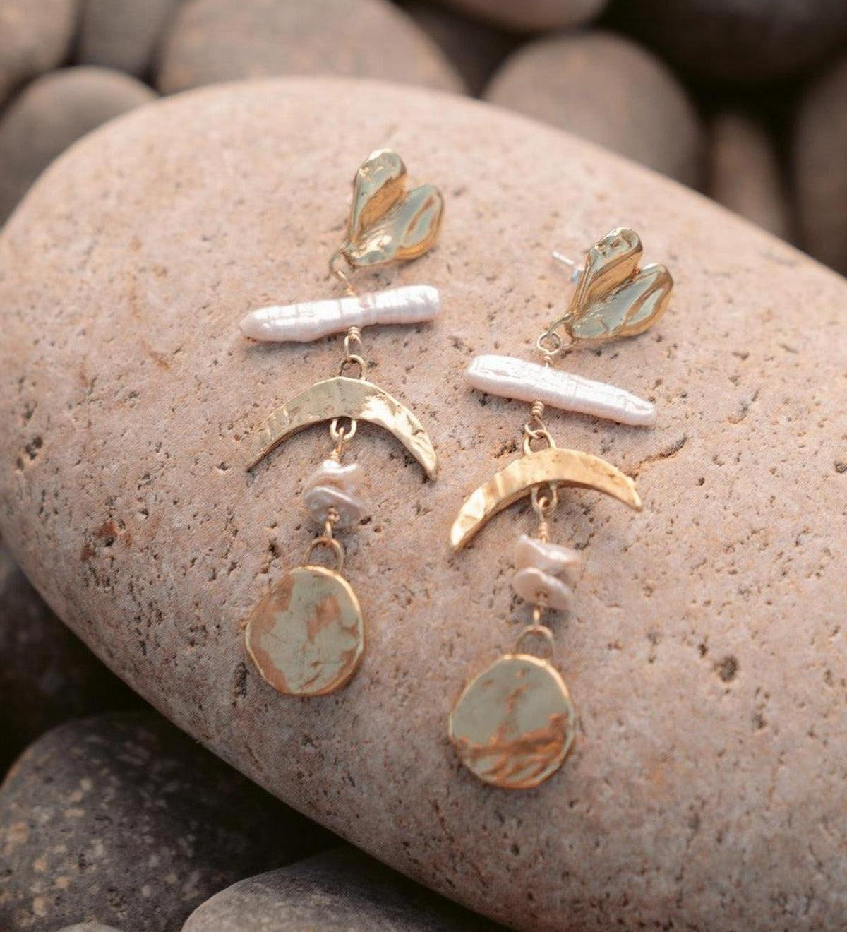 Gold Celestial Ladder Earrings - Dea Dia