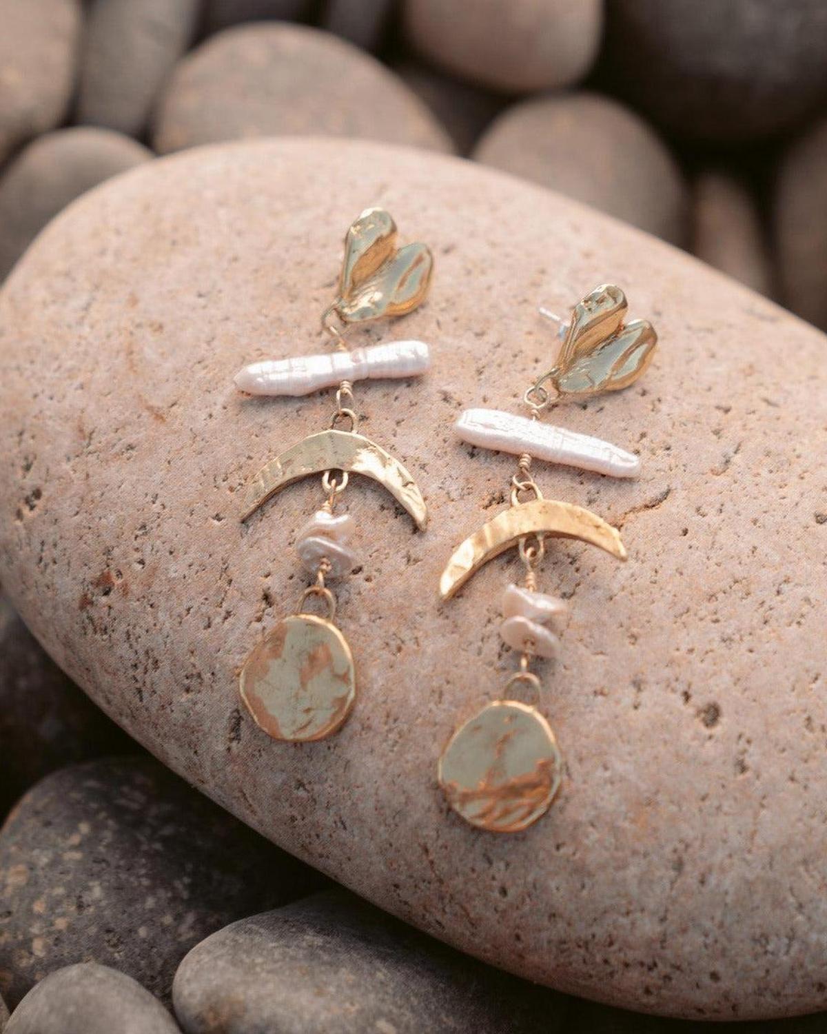 Gold Celestial Ladder Earrings - Dea Dia