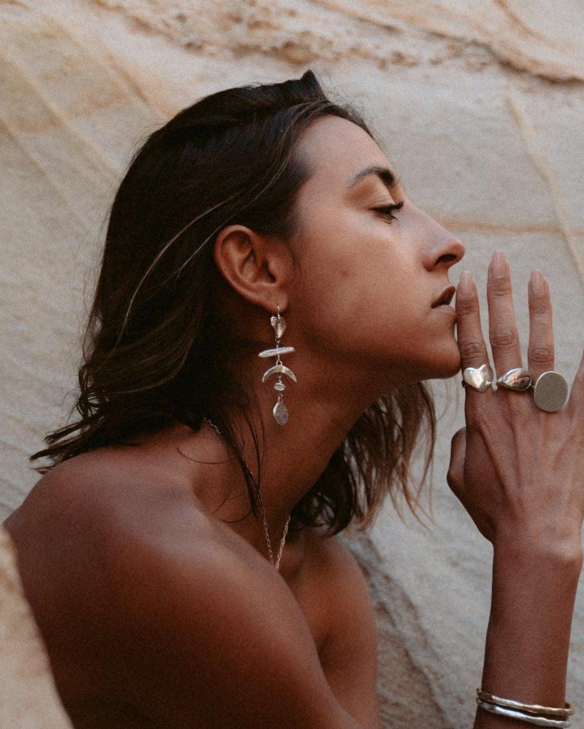 Gold Celestial Ladder Earrings - Dea Dia