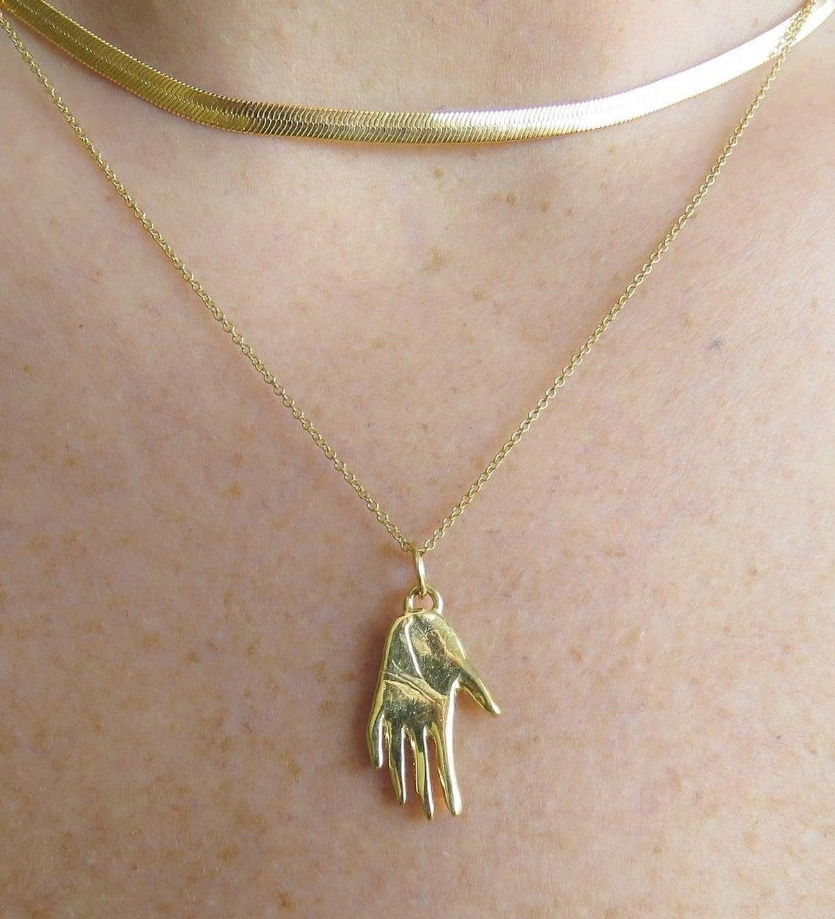 Gold Hand Talisman Necklace - Dea Dia