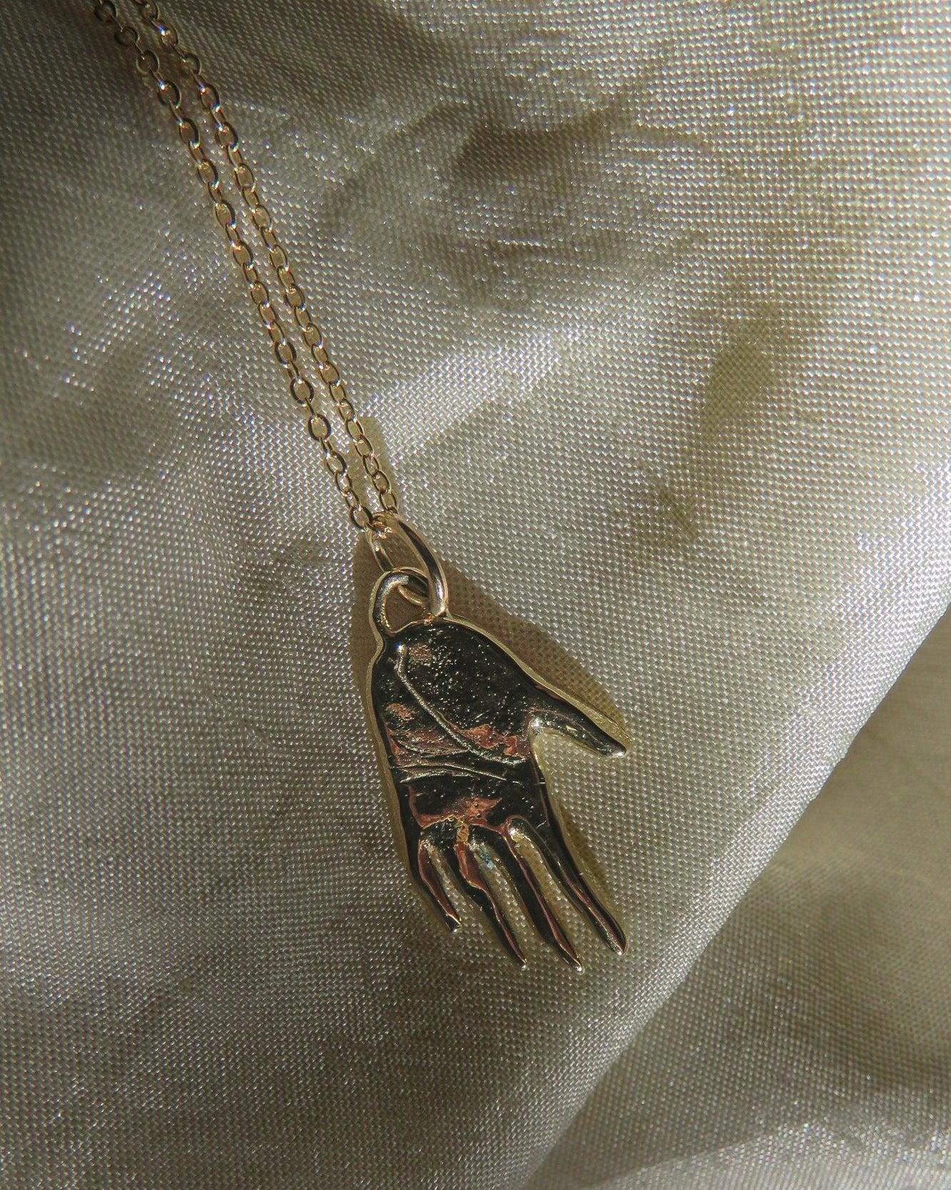 Gold Hamsa Hand Pendant - Dea Dia