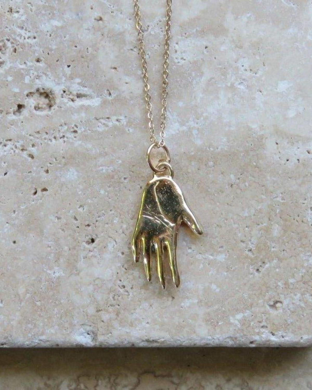 Hamsa Necklace in Gold - Dea Dia Jewelry