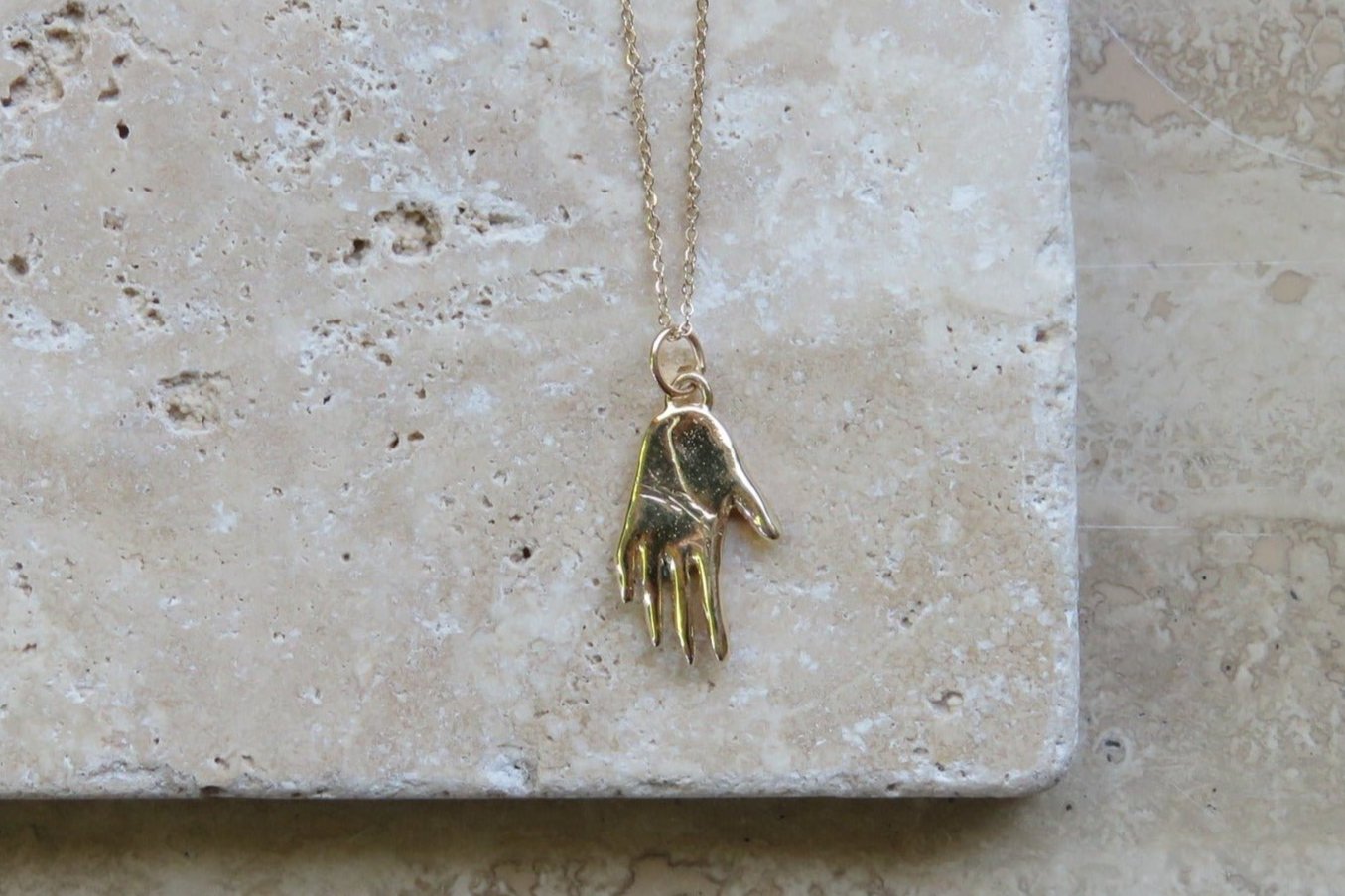 Hamsa Necklace in Gold - Dea Dia Jewelry
