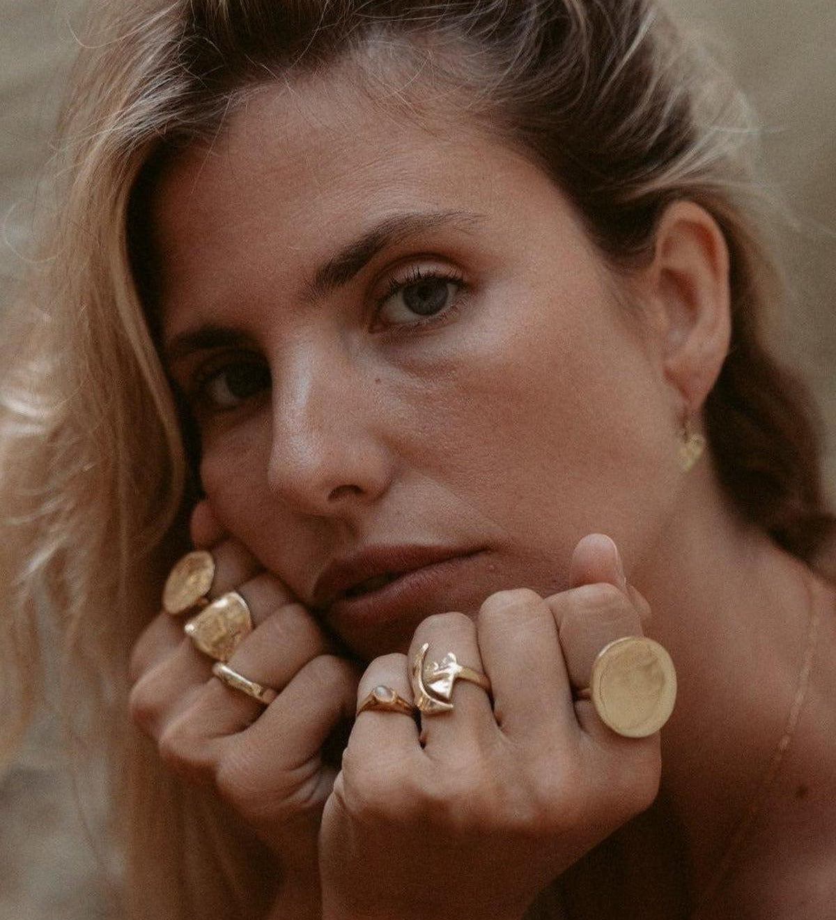 Gold Moon Shine Ring - flat ring - Dea Dia