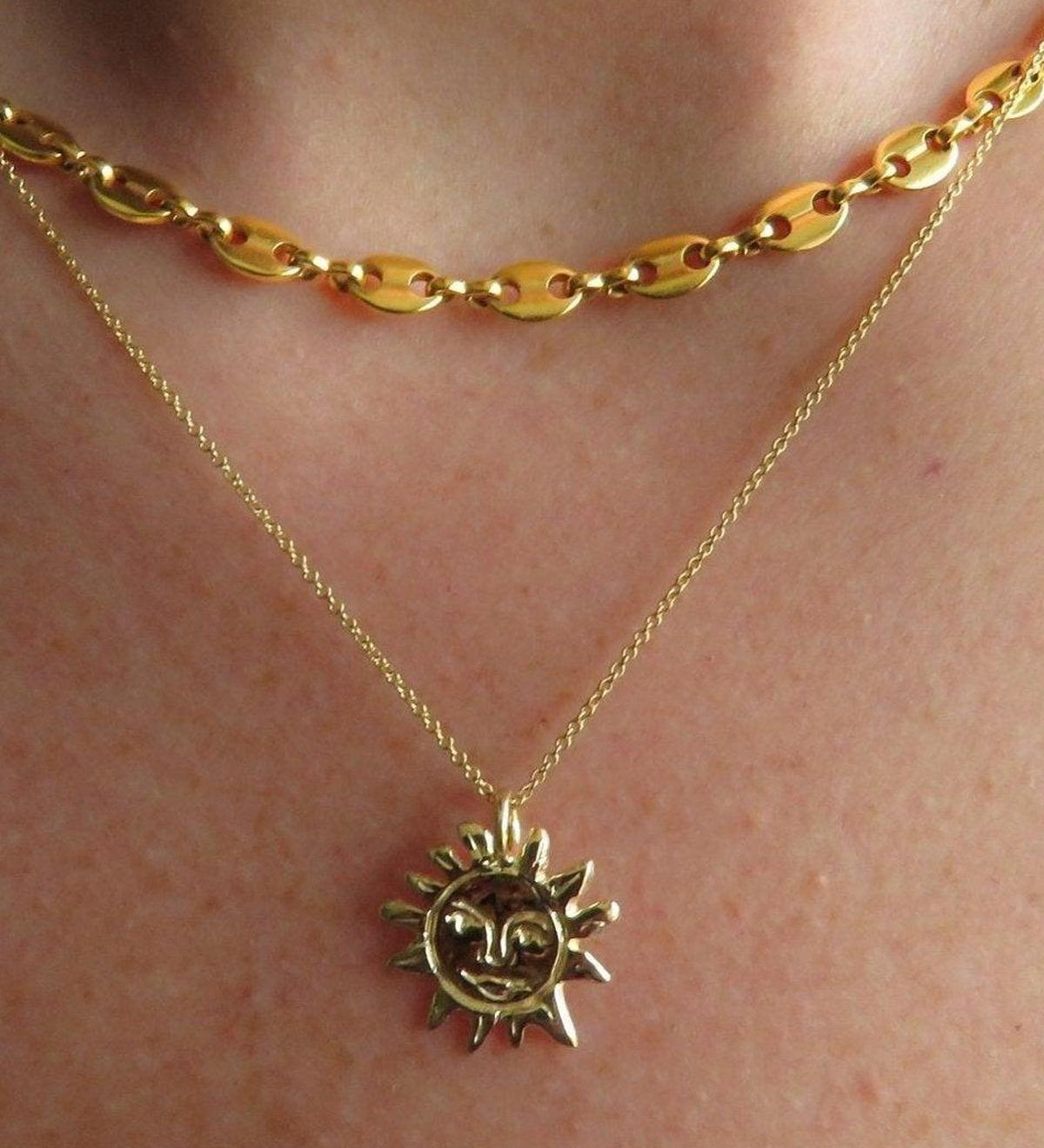 Gold Sun Talisman Necklace - Gold Sun Necklace Dea Dia