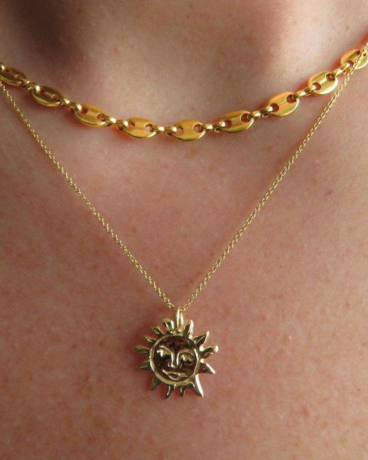 Gold Sun Talisman Necklace - Gold Sun Necklace Dea Dia