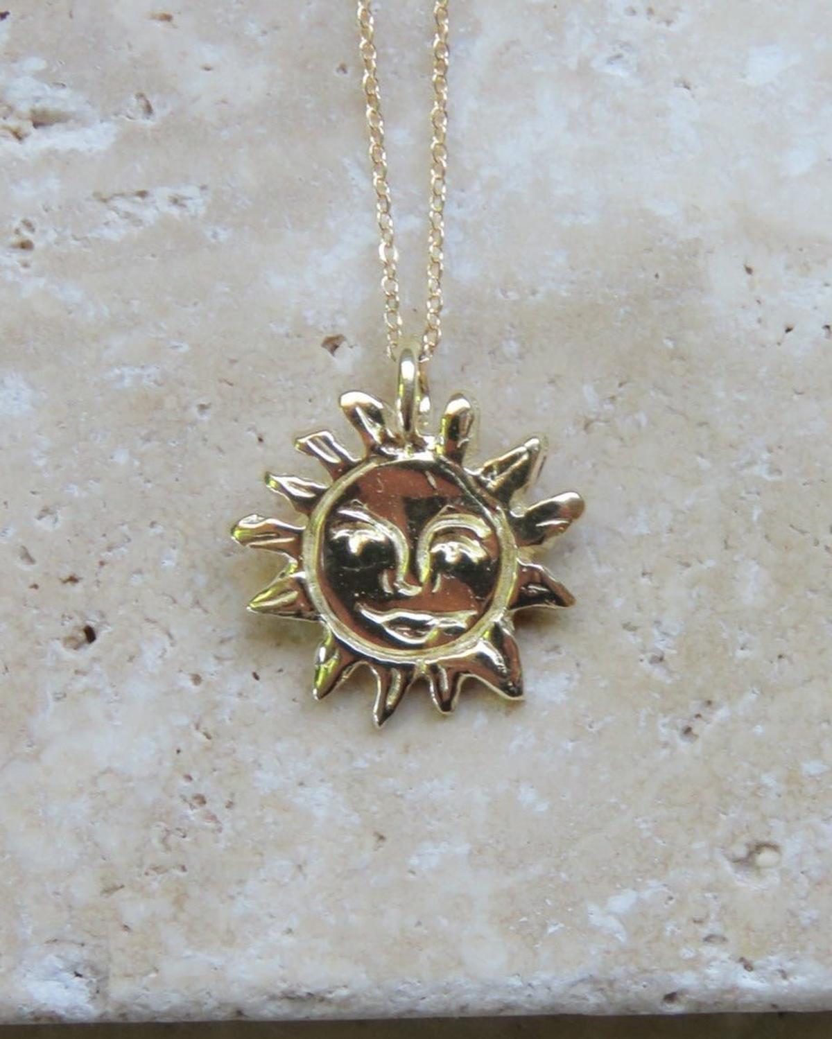 Gold Sun Talisman Necklace - Gold Sun Pendant - Dea Dia
