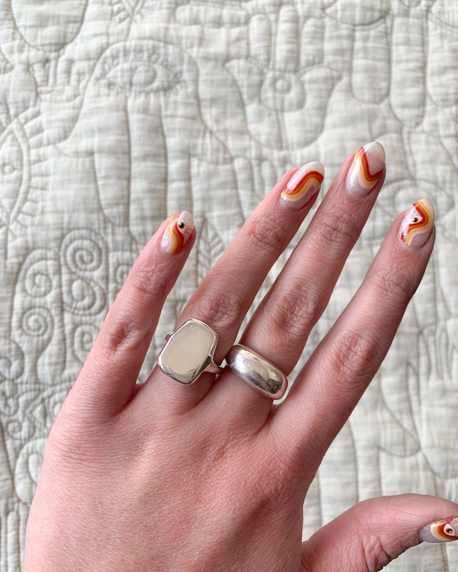 Silver Ingot Ring - Thick Band Ring - Dea Dia
