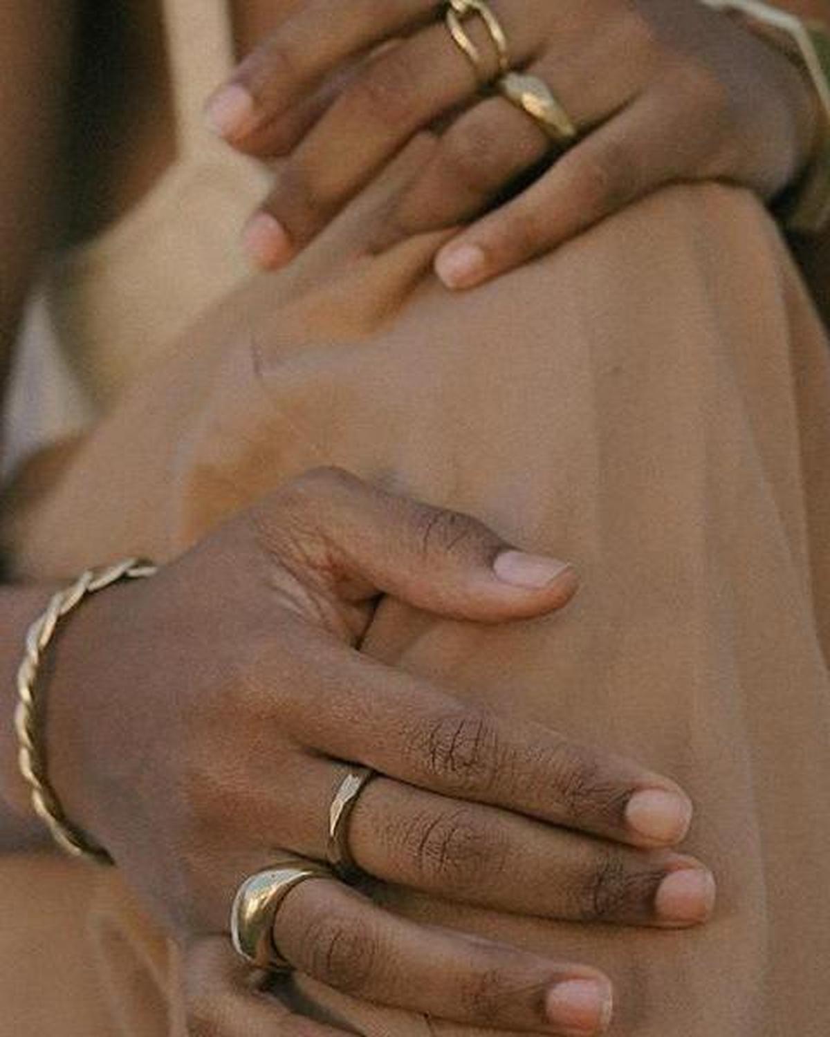 Little Butte Ring - Organic Faceted Ring in Brass or Silver - Dea Dia