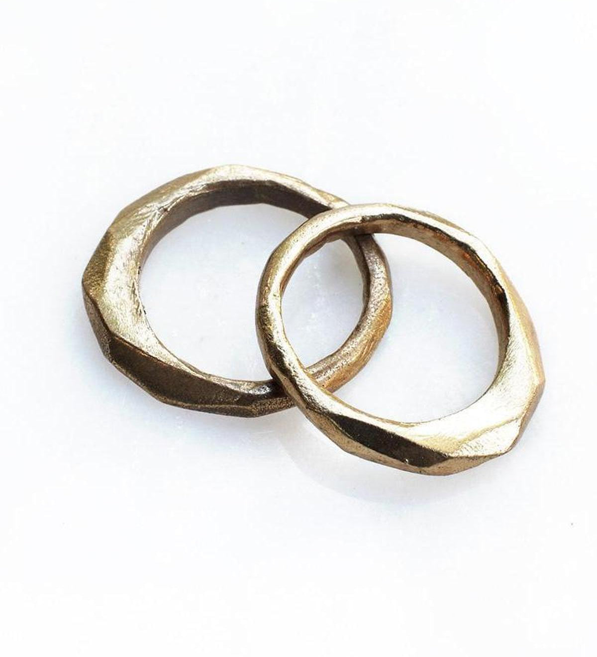 Little Butte Ring - Organic Faceted Ring in Brass or Silver - Dea Dia