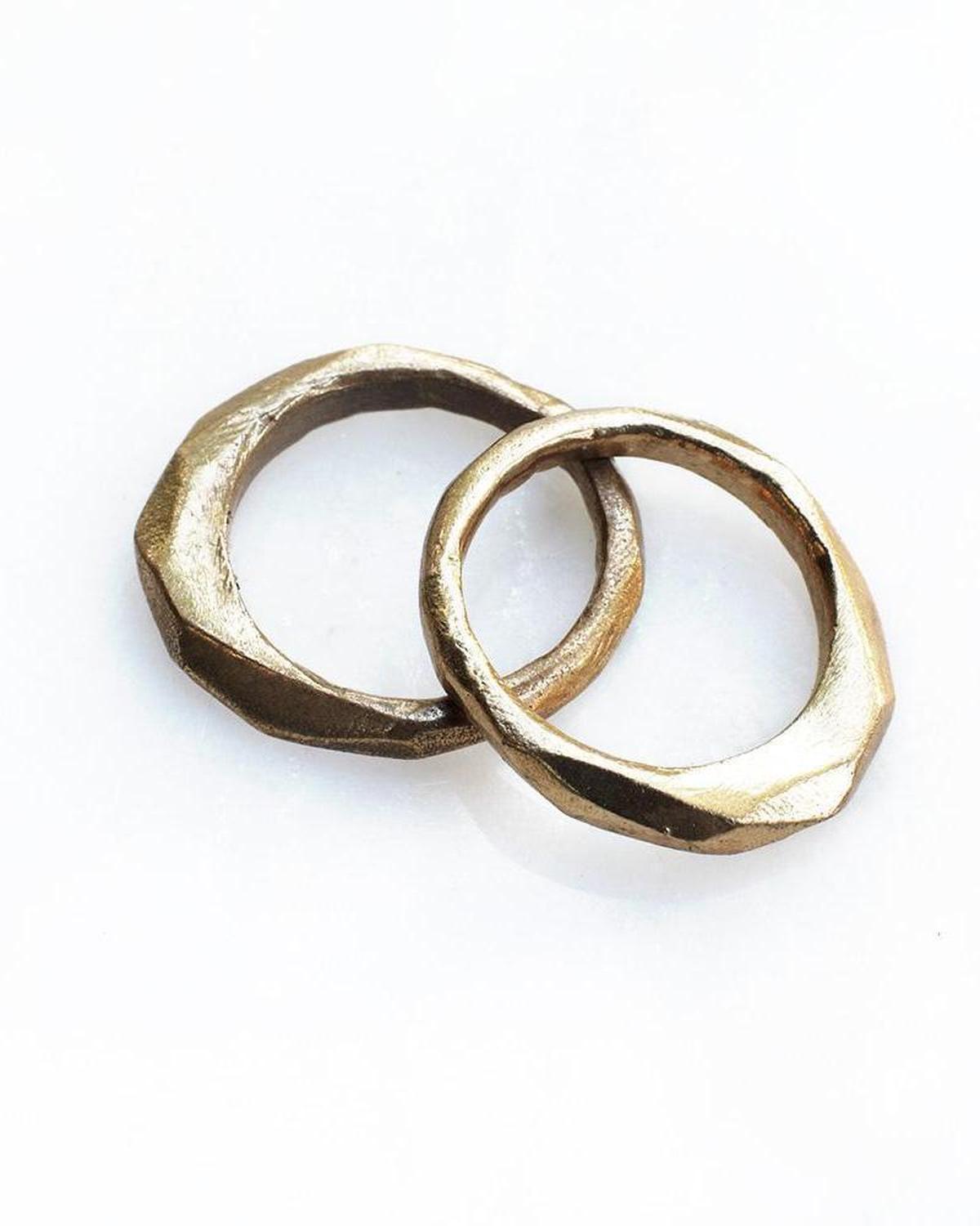 Little Butte Ring - Organic Faceted Ring in Brass or Silver - Dea Dia