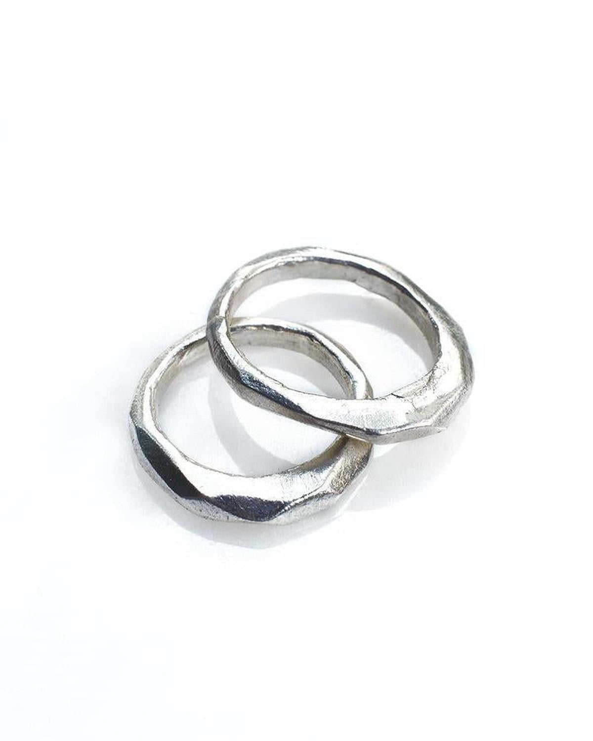 Little Butte Ring - Organic Faceted Ring in Brass or Silver - Dea Dia