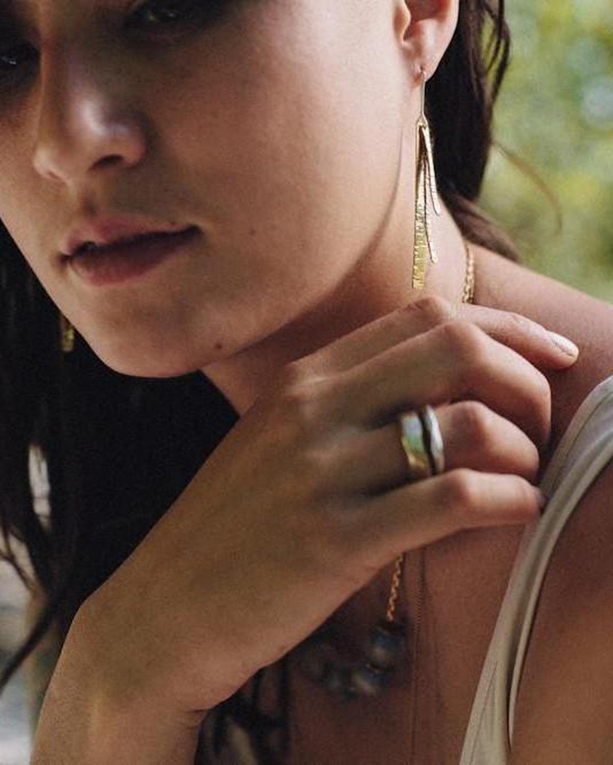 Little Butte Ring - Organic Faceted Ring in Brass or Silver - Dea Dia