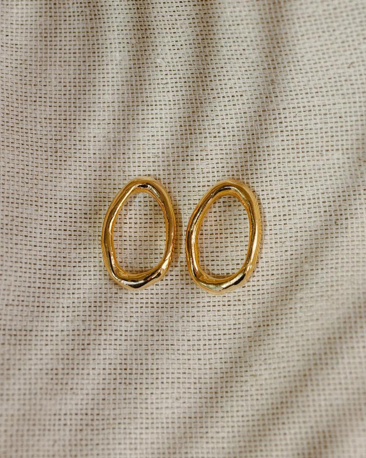 Organic Open Circle Stud Earrings - Dea Dia