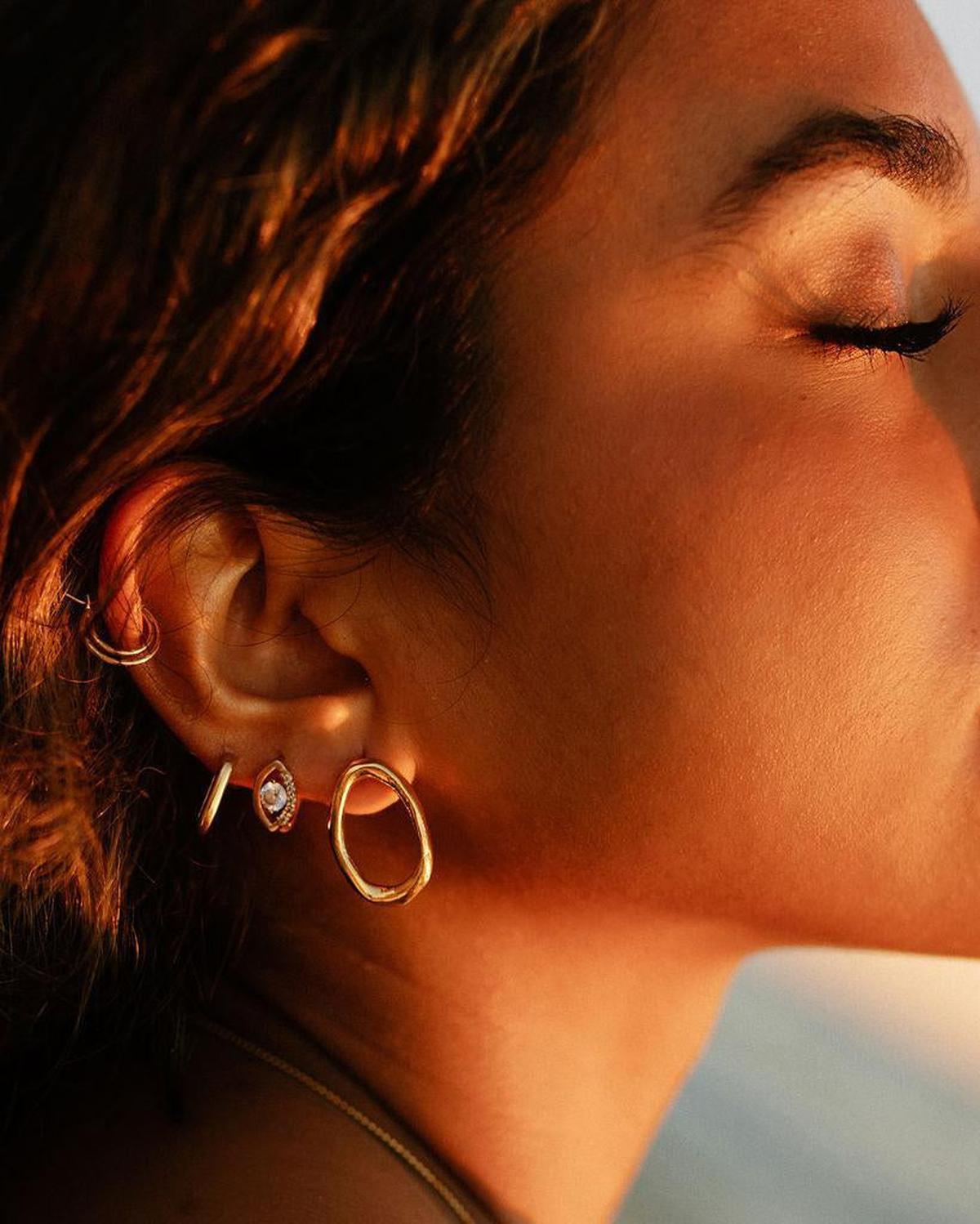 Organic Open Circle Stud Earrings - Dea Dia