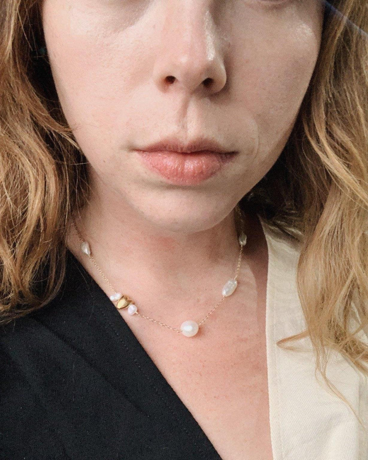Pearl Satellite of Love Necklace - Satellite Necklace - Dea Dia