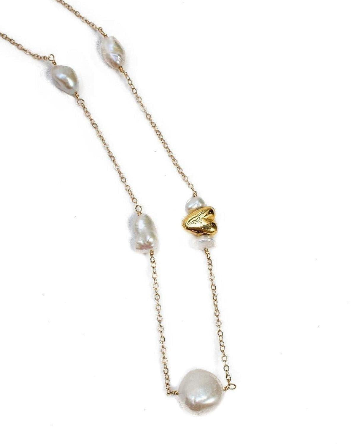 Pearl Satellite of Love Necklace - Satellite Necklace - Dea Dia