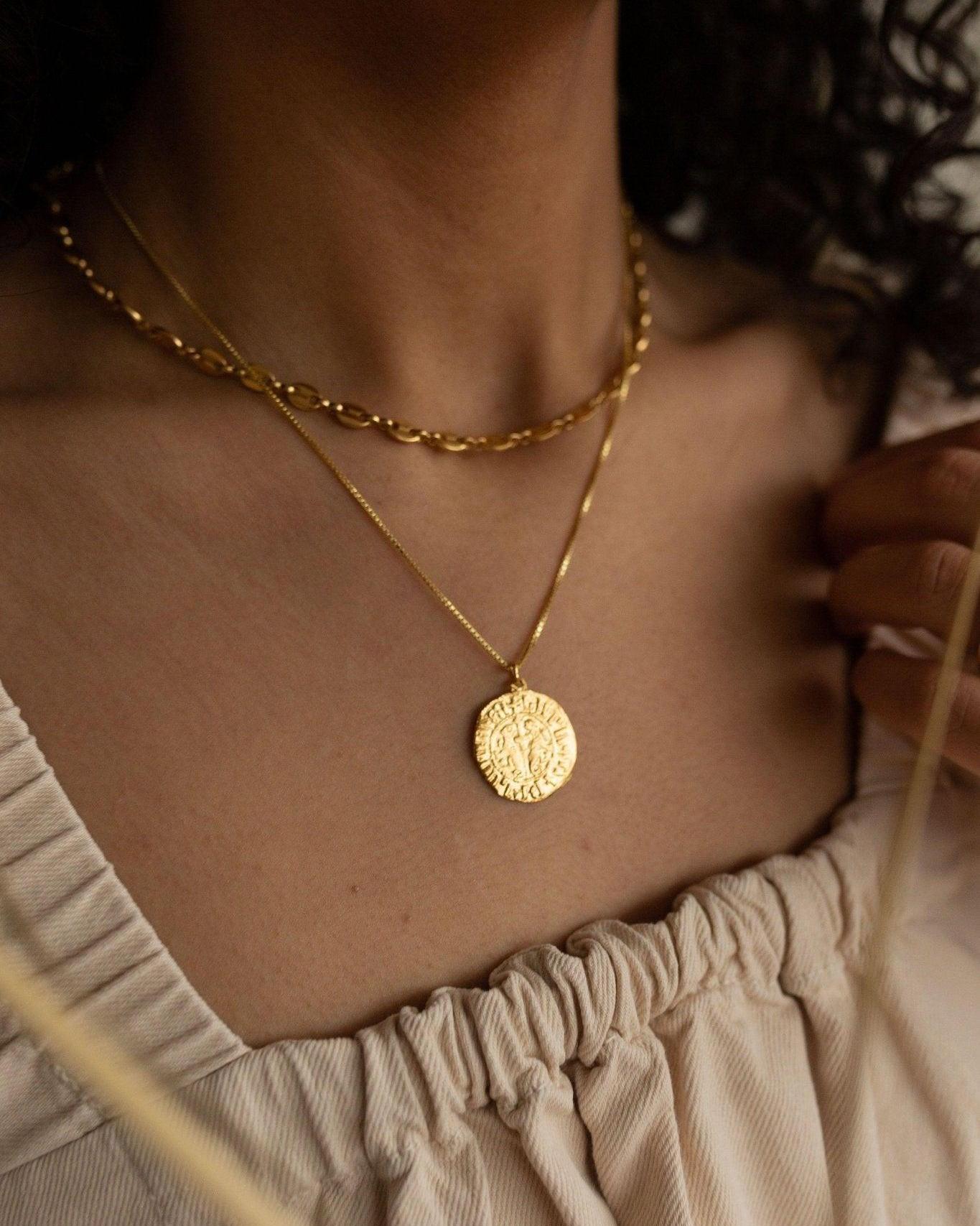 Silva Coin Necklace - Gold Coin Necklace - Dea Dia