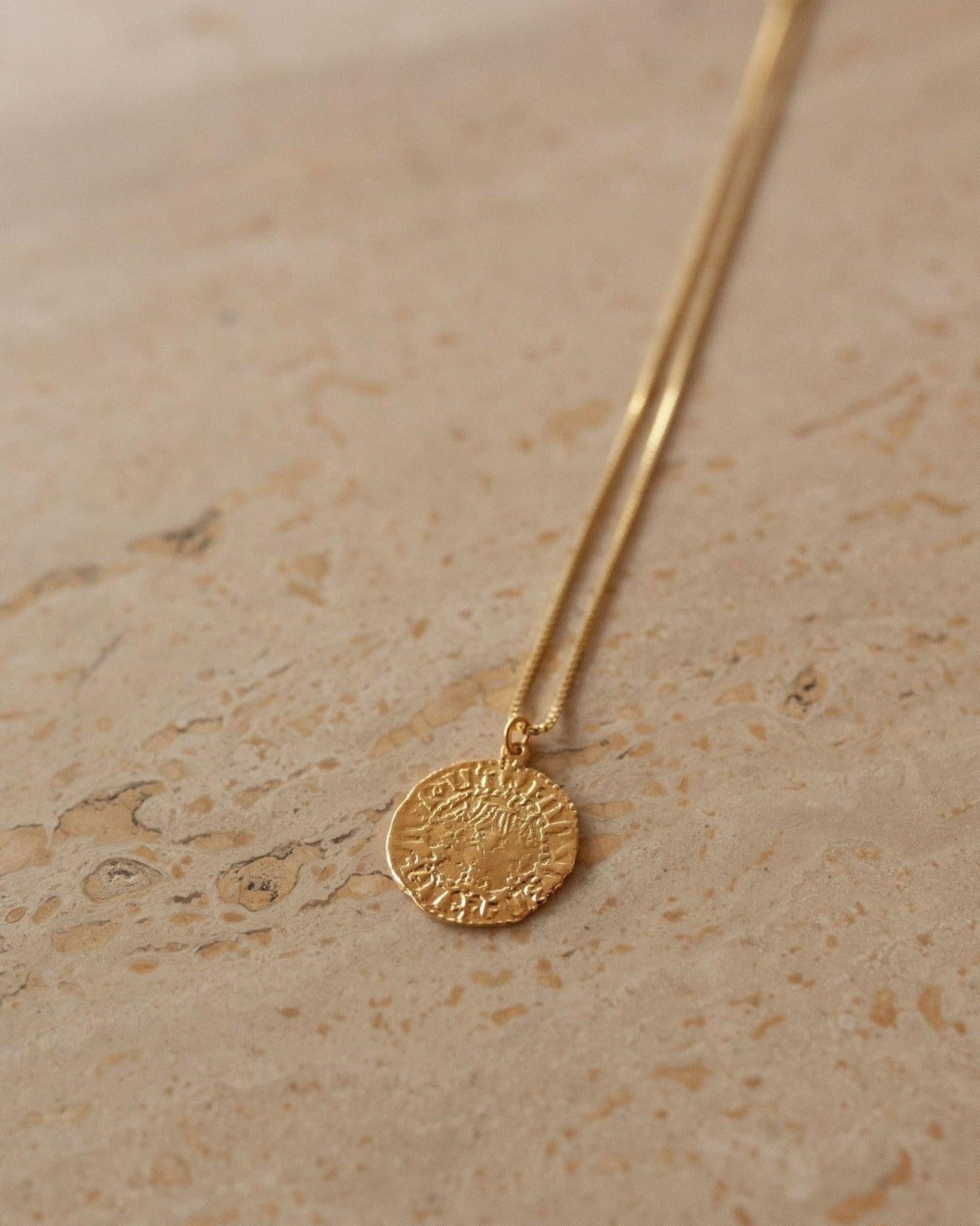 Silva Coin Necklace - Gold Coin Necklace - Dea Dia