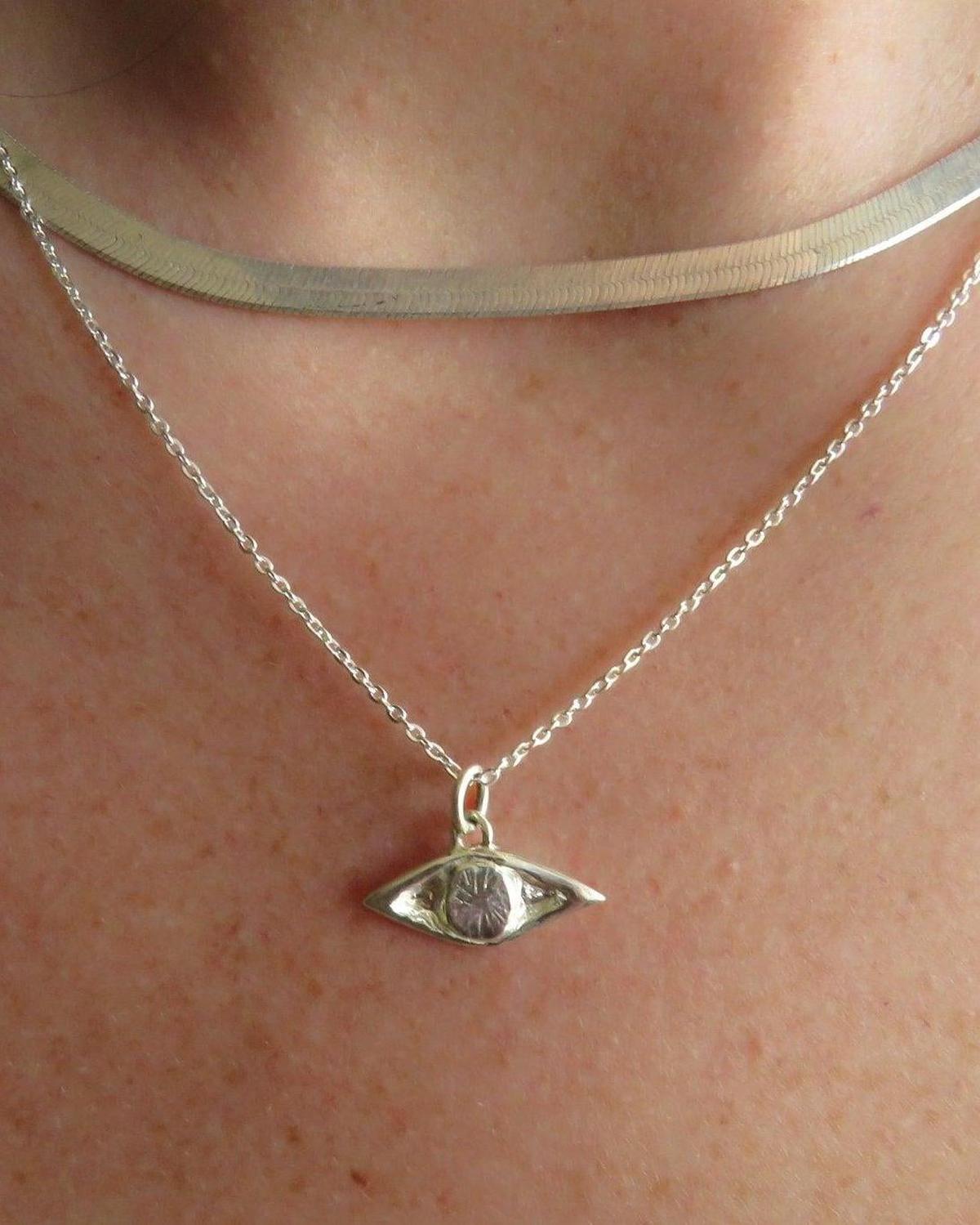 Silver Evil Eye Necklace - Silver Evil Eye PendantDea Dia