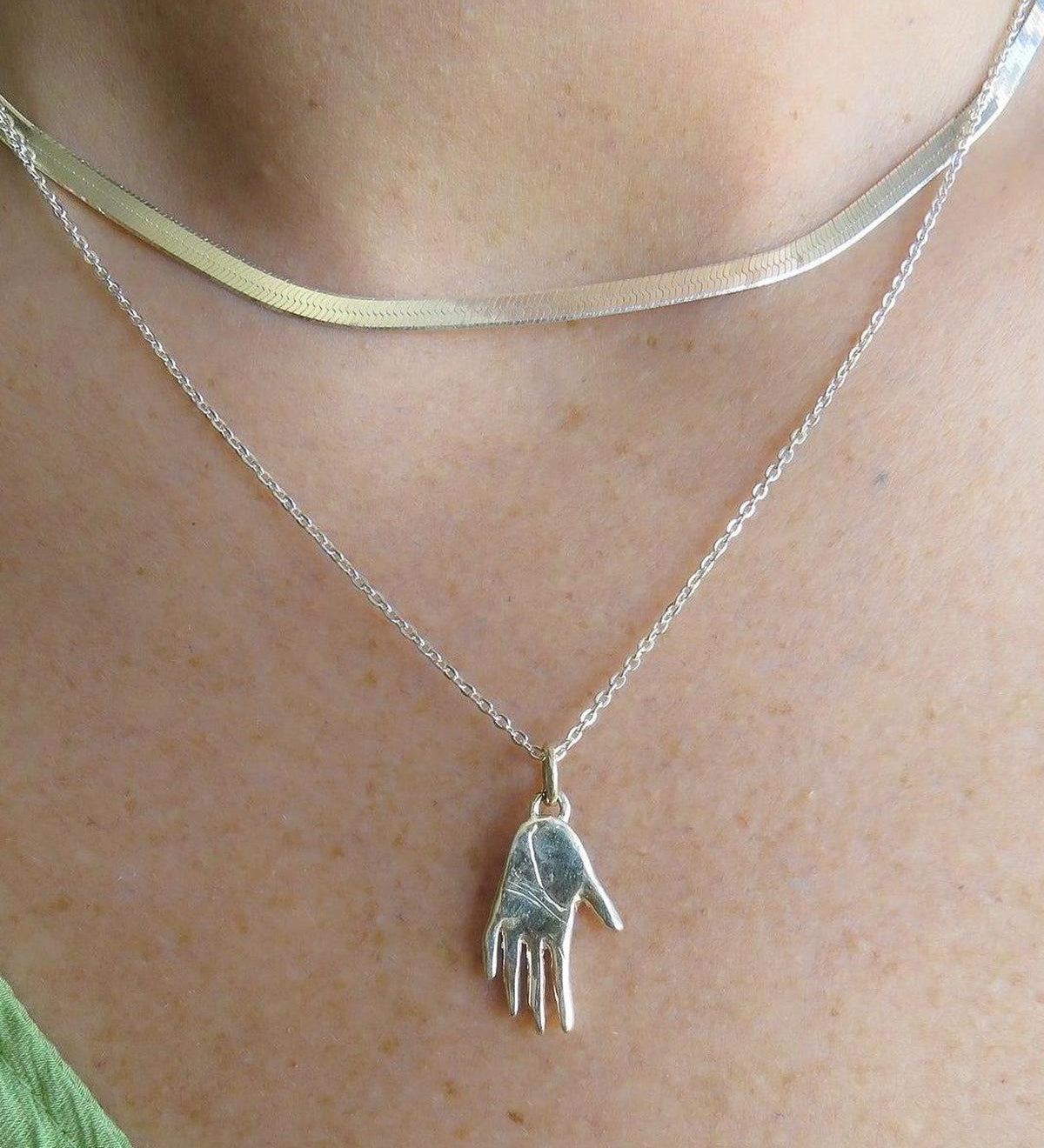 Sterling Silver Hamsa Necklace - Dea Dia