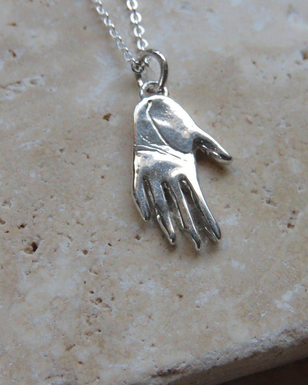Hand Pendant - Silver Hamsa Talisman Necklace - Dea Dia
