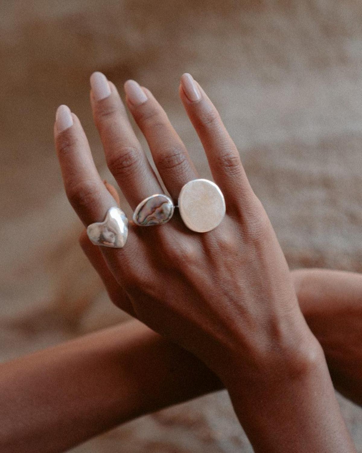 Silver Moon Shine Ring - flat top ring silver - Dea Dia