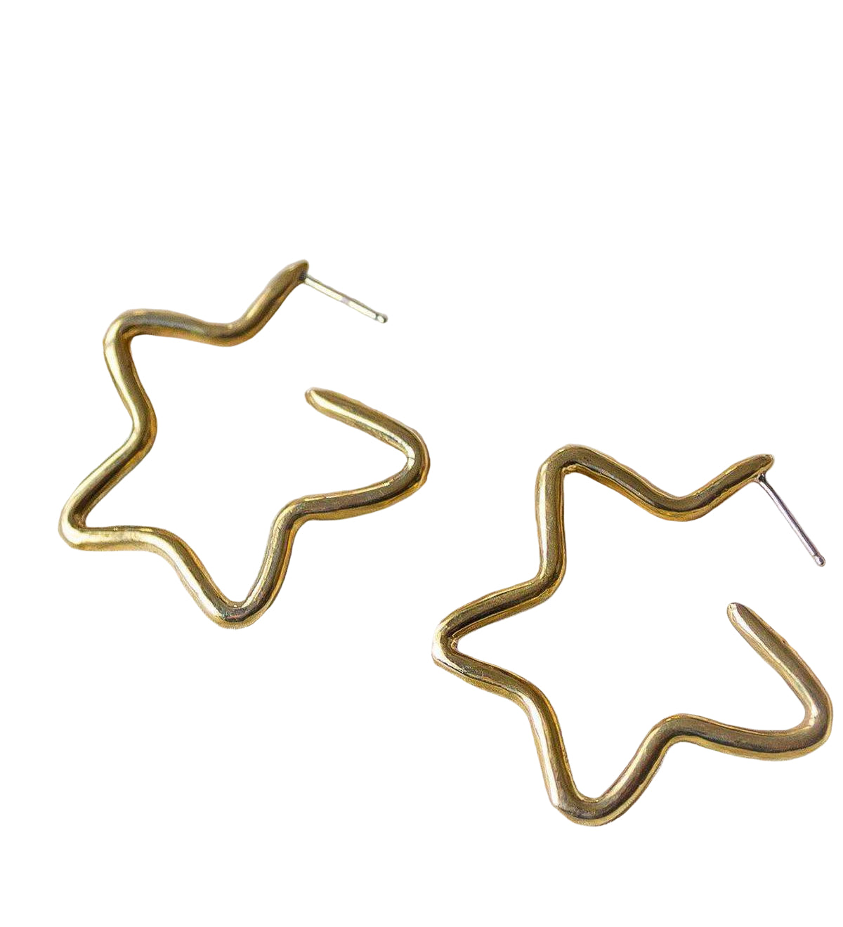 Stella Star Hoops - Gold Star Earrings - Dea Dia