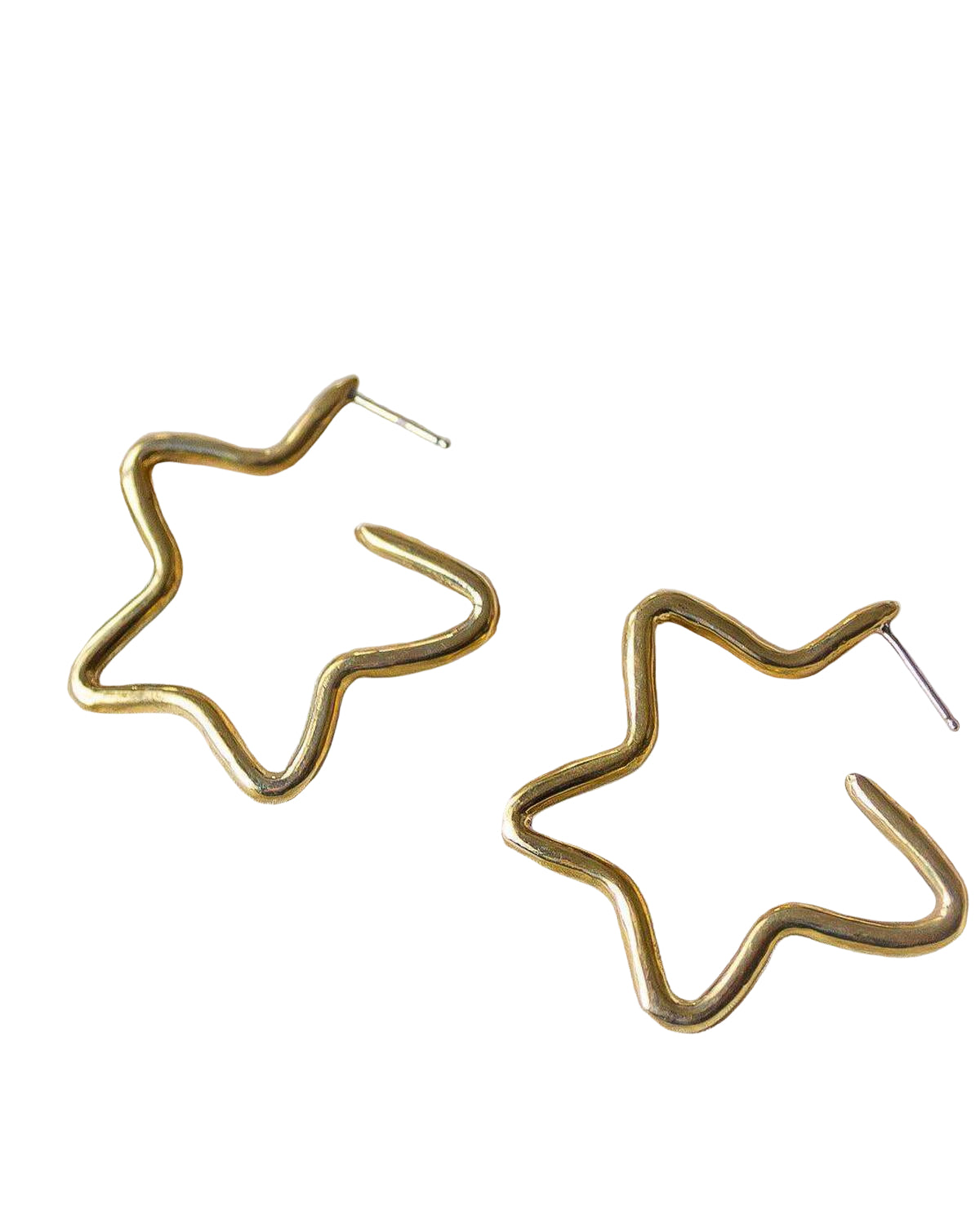 Stella Star Hoops - Gold Star Earrings - Dea Dia