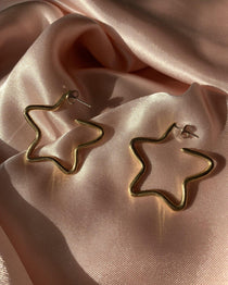 Stella Star Hoops - Star Hoop Earrings - Dea Dia