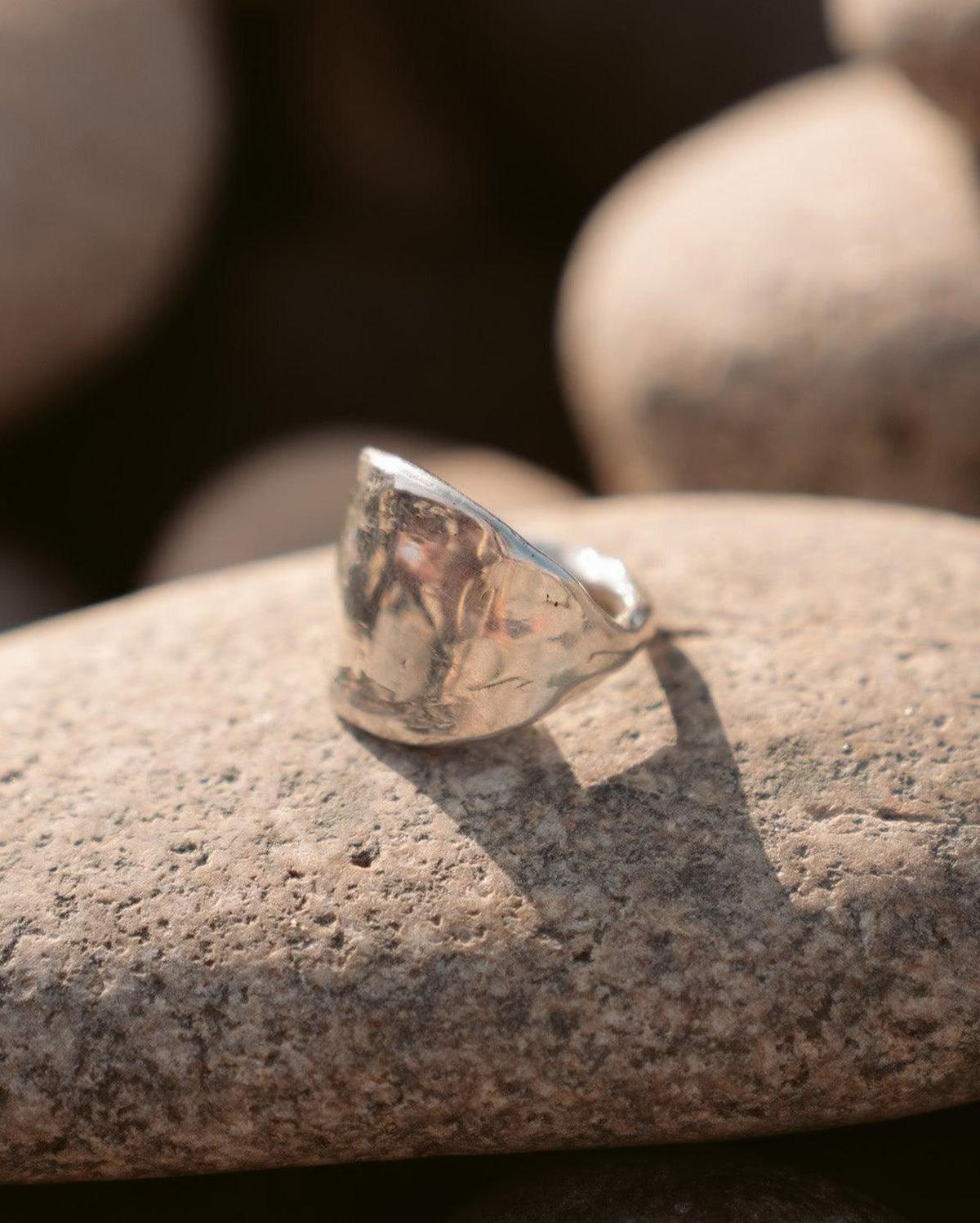 The Protector Ring - Silver Shield Signet Ring - Dea Dia