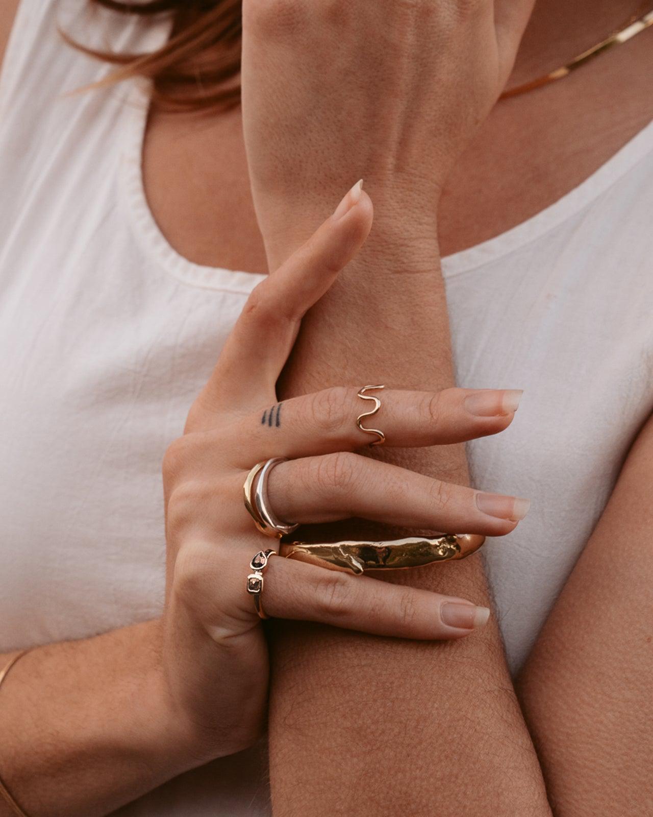 Toi et Moi Salt and Pepper Double Diamond Ring - Dea Dia
