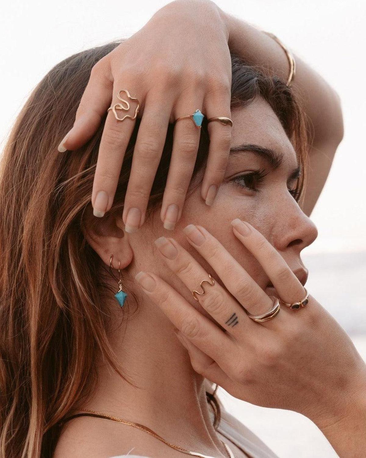 Turquoise and Diamond Kite Drop Earrings - Dea Dia
