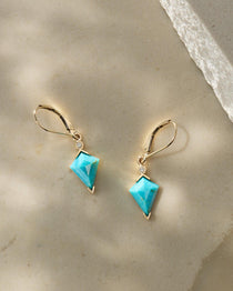 Turquoise and Diamond Kite Drop Earrings - Dea Dia