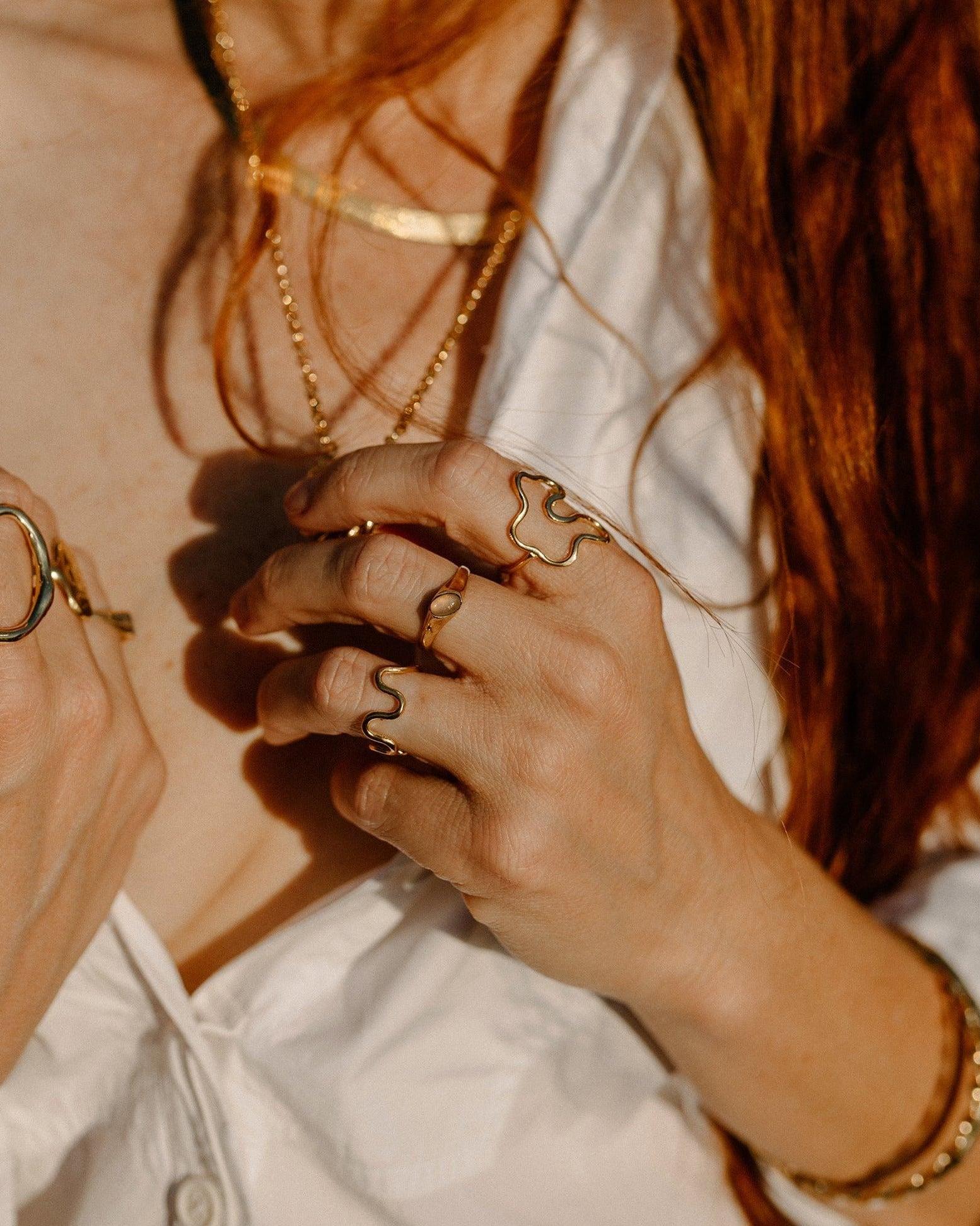 Wave Ring - Wavy Gold Ring - Dea Dia