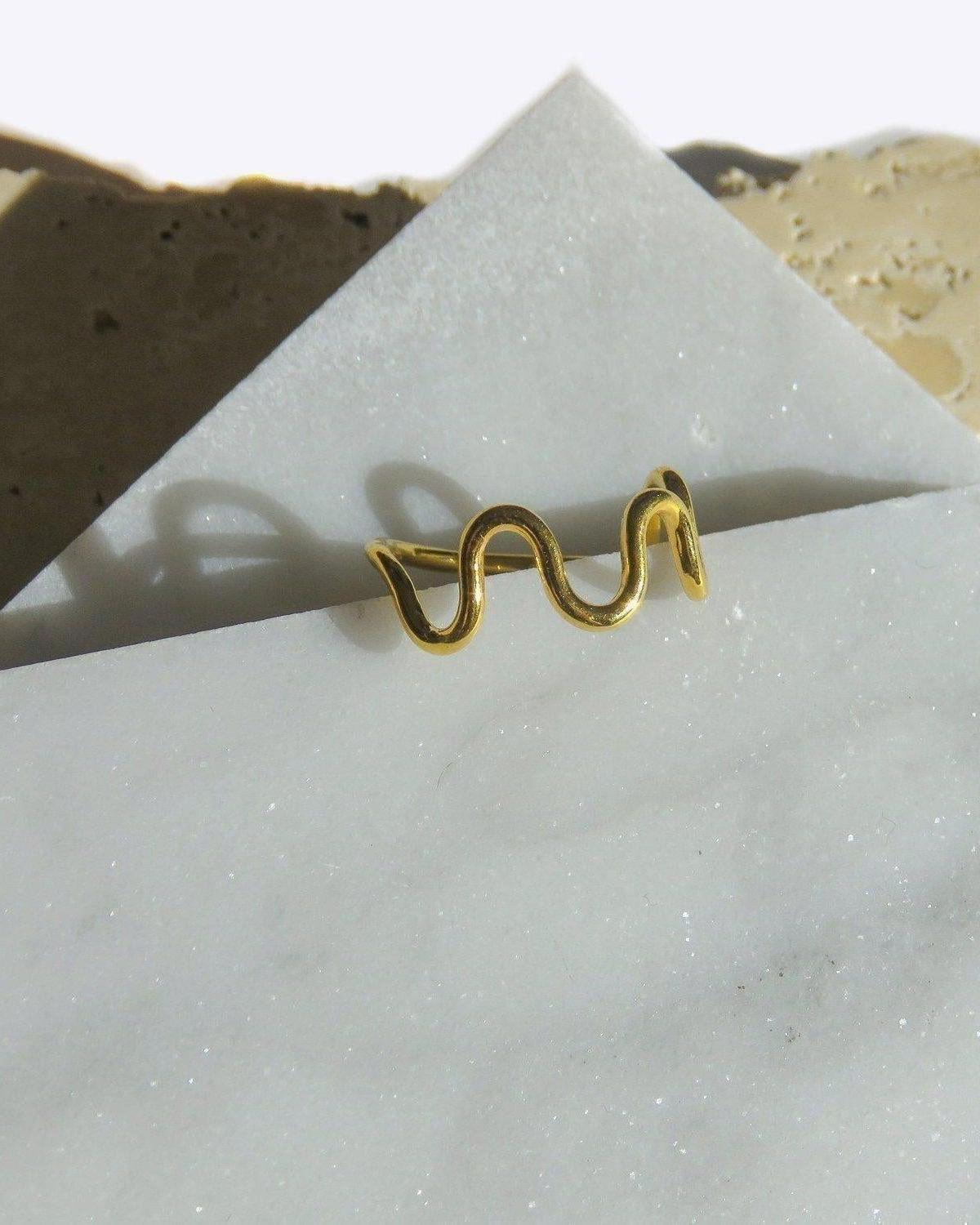 Wave Ring - Wavy Gold Ring - Dea Dia